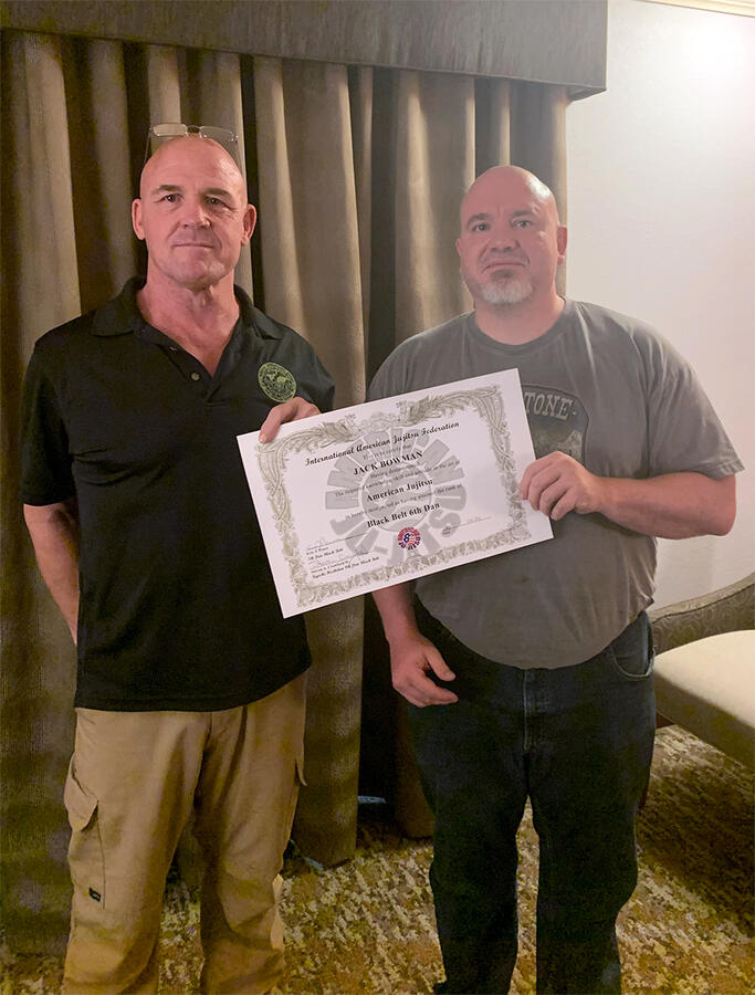 Jack "Ed" Bowman recieves his 6th Dan Black Belt in American Jiu Jitsu